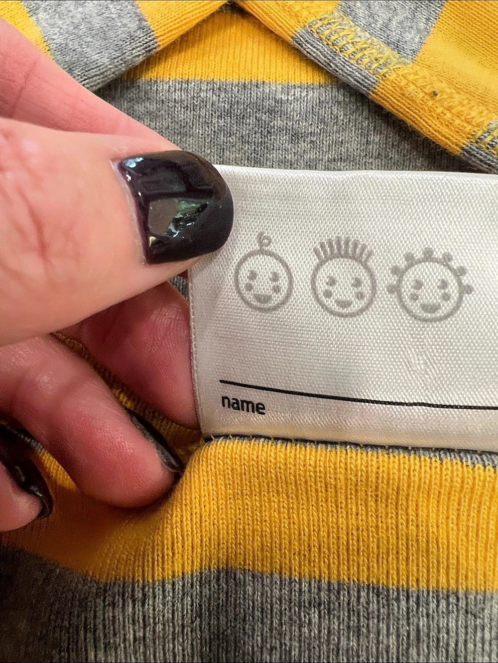 Hanna Andersson Long Sleeve Stripe Tee Yellow & Gray Girls Size 12 Casual - Picture 4 of 10